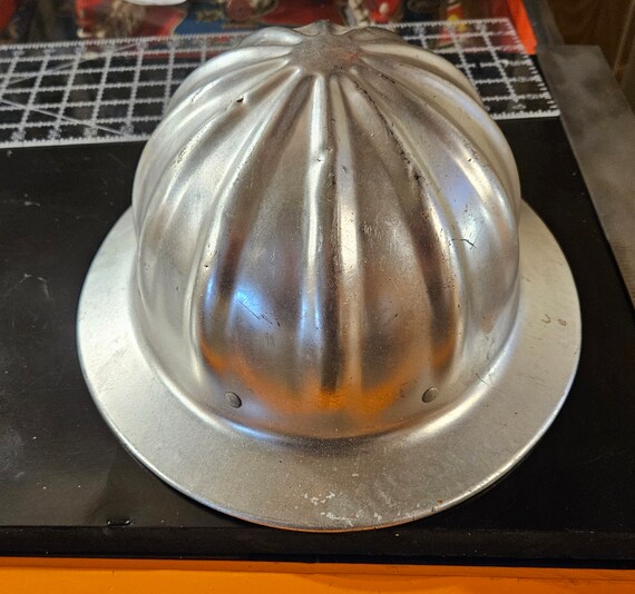 Antique aluminum miner helmet - image 2