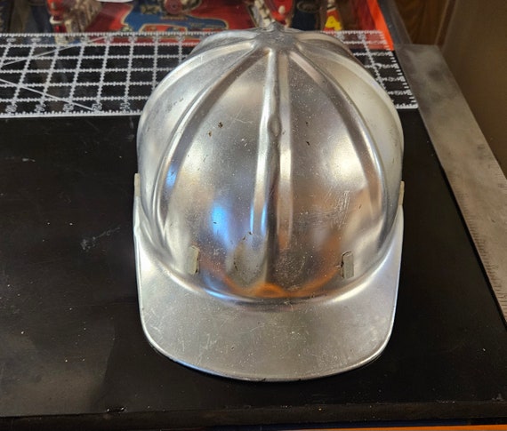 antique aluminum carpenters helmet