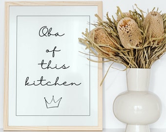 A4 Nigerian art kitchen poster, Father&#39;s Day Gift Wall Art, Oba King Digital Download, Eze Prince Instant Print, Yoruba African Food PDF