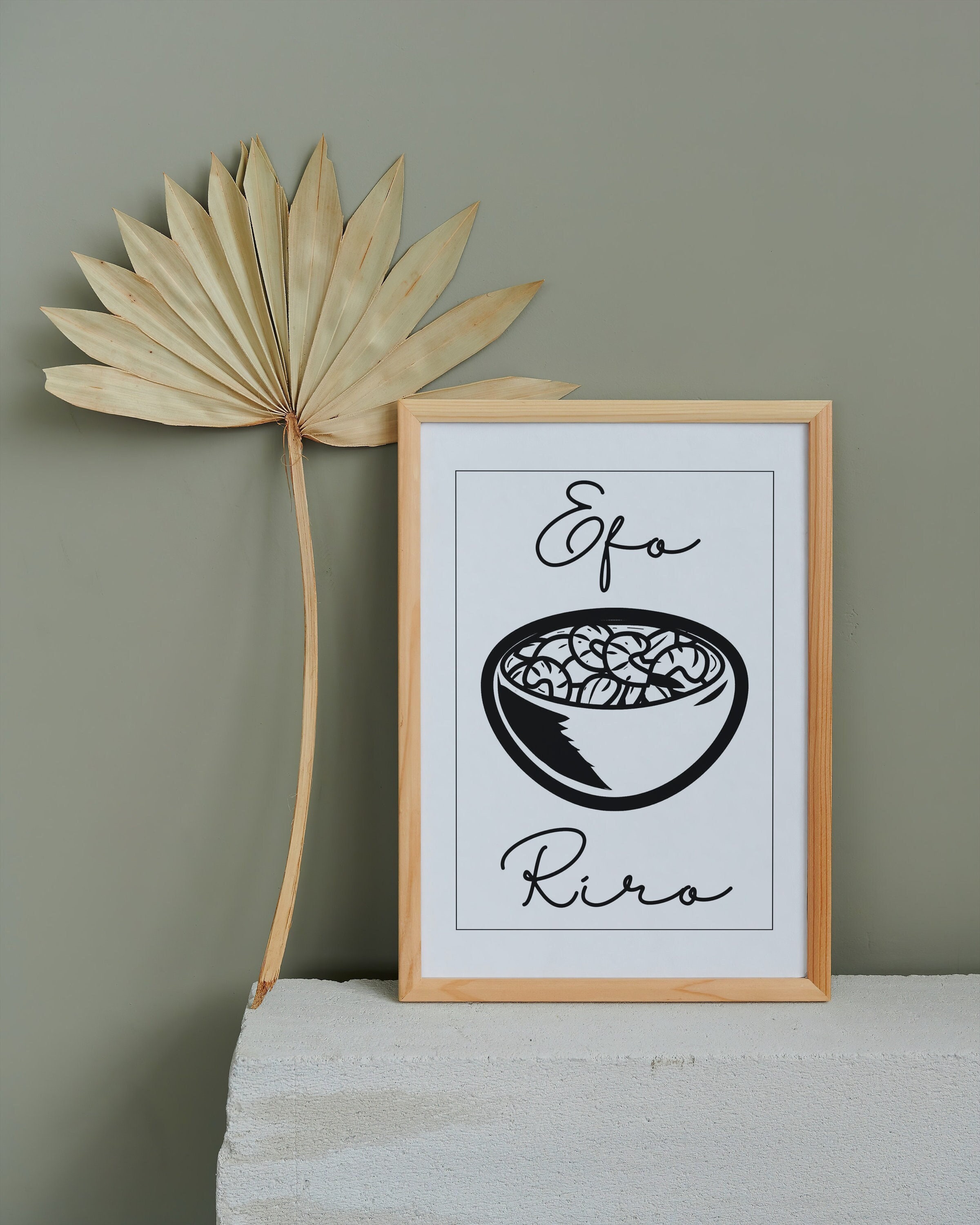 Efo Riro Stew Wall Art Digital Download, A4 Nigerian art Soup kitchen poster, Instant Print PDF Gift, Printable West African Yoruba Food Art