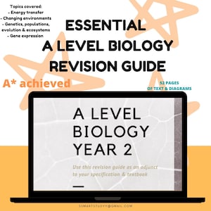 A level (year 2 only) Ultimate A level Biology revision study guide Digital Notes A* Students sixth form college
