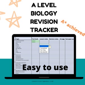 A Level Biology AQA Revision Tracker for A* Students