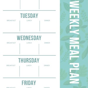 Weekly Meal Planner, Meal Planner, Printable Meal Planner