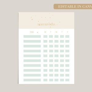 DIGITAL DOWNLOAD|Printable Night Routine|Daily routine checklist|Daily rhythms printable