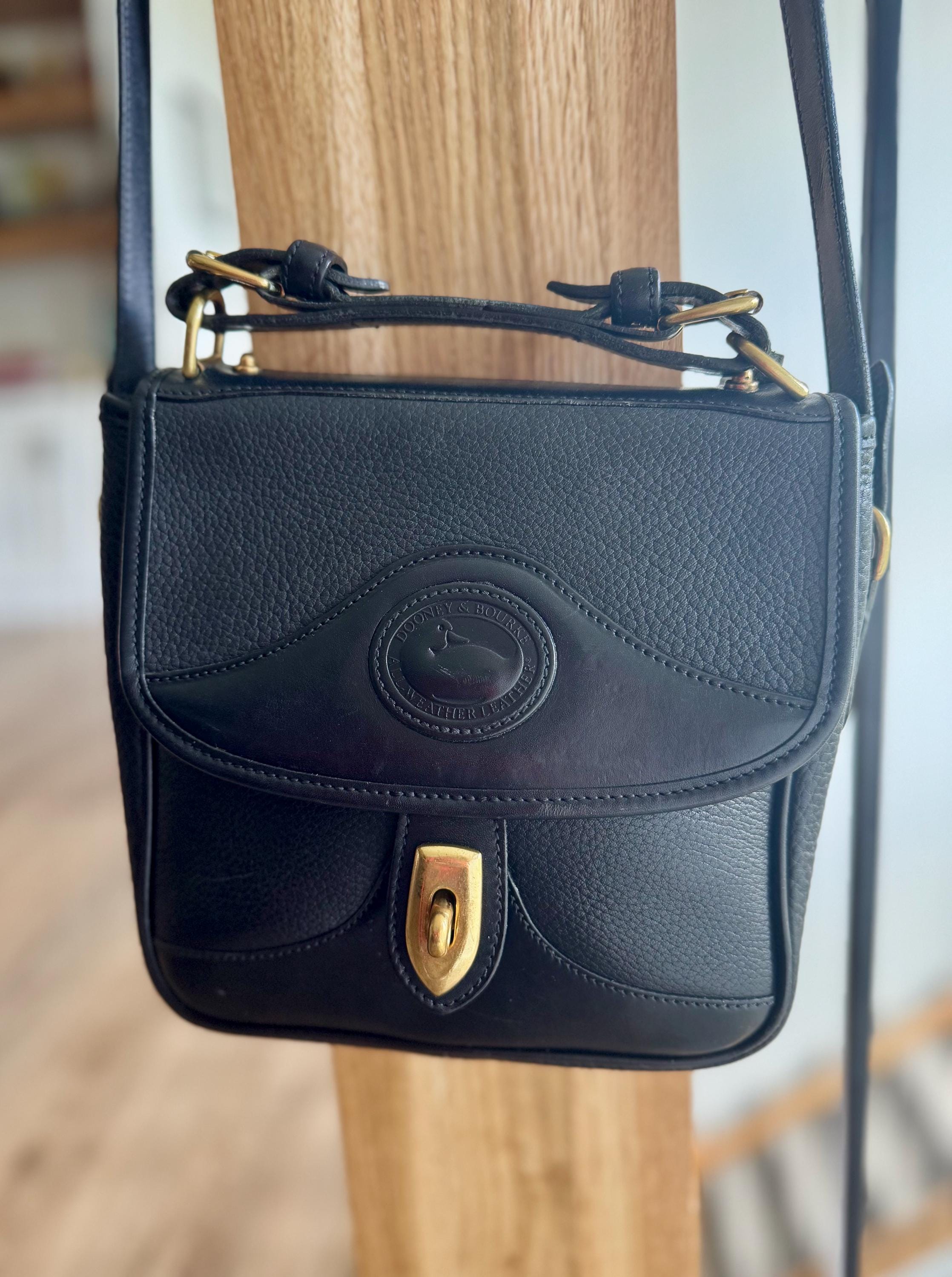 Vintage Dooney & Bourke Black Allweather Leather Crossbody Purse