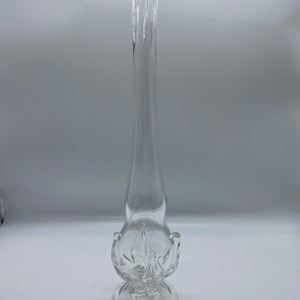 Vintage Art Glass Clear Glass Vase 16.5&quot; Tall