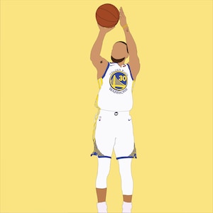 Steph Curry (5&quot; x 7&quot;) - steph curry - nba - art - digital art - nba art - nba print - golden state warriors - steph curry art - sports art