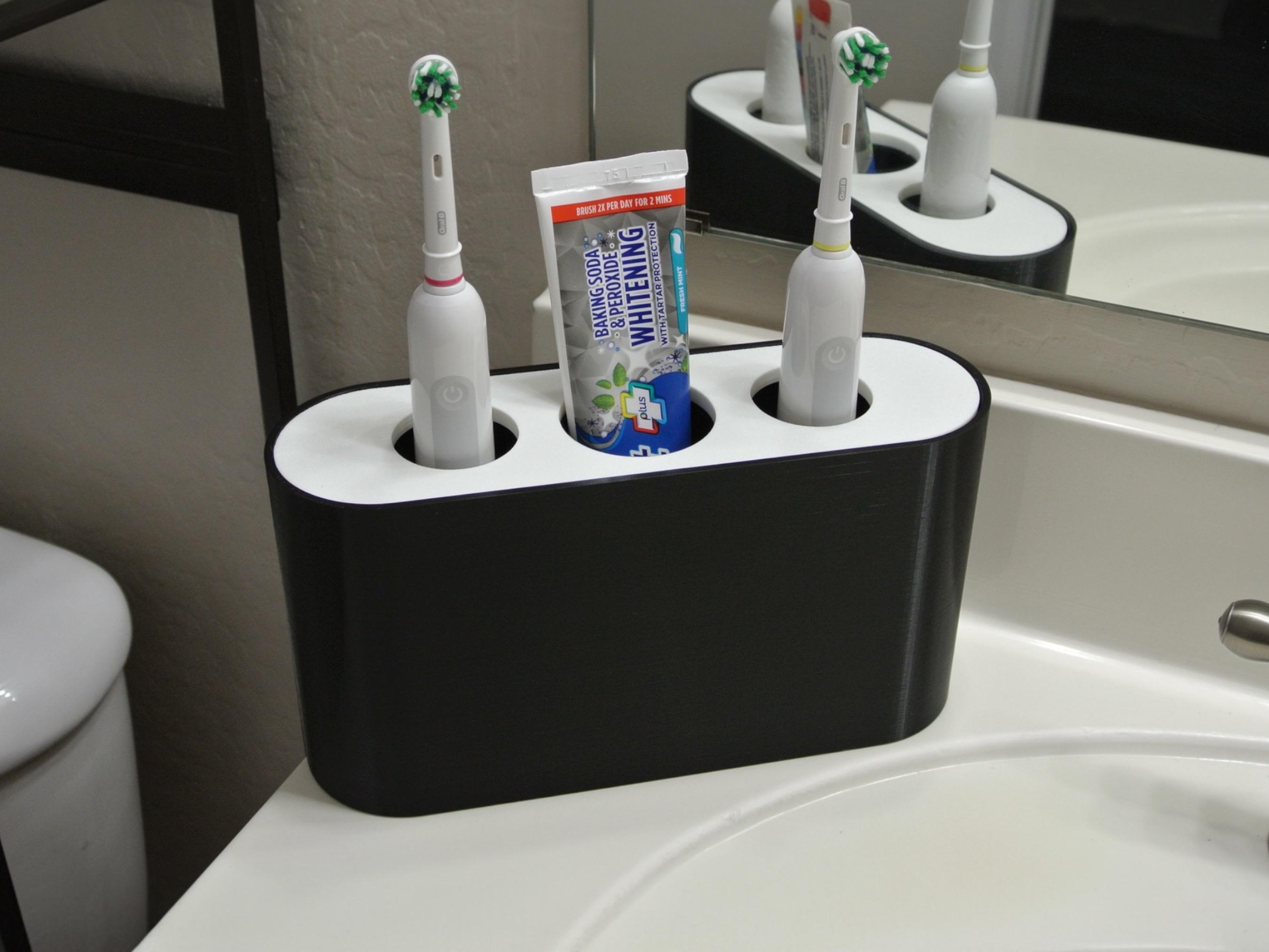Bathroom Organizer For Family 3-Pack Wall Mount Toothbrush Holder With ...