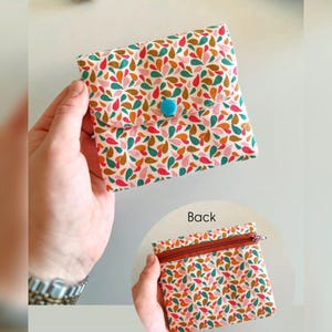 Double sided coin purse zipper pouch wallet