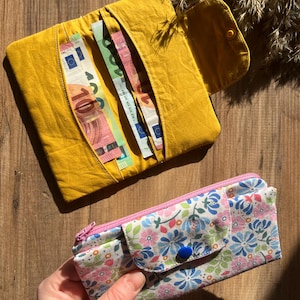 5つのコンパートメントを備えたジッパー付きロング二つ折り財布