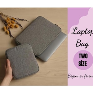 May include: Gray laptop bag in two sizes. The image shows a small gray laptop case being held, with a larger case and a laptop visible. The text on the image says "Laptop Bag" and "Two Size".