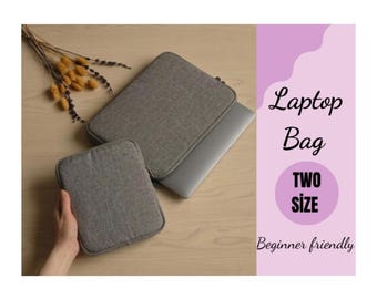 2 size Laptop bag tablet sleeve sewing pattern