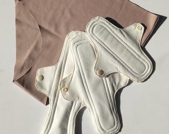 Reusable Cloth Pad Sewing Pattern: 3 Size Organic Pads (PDF Pattern)