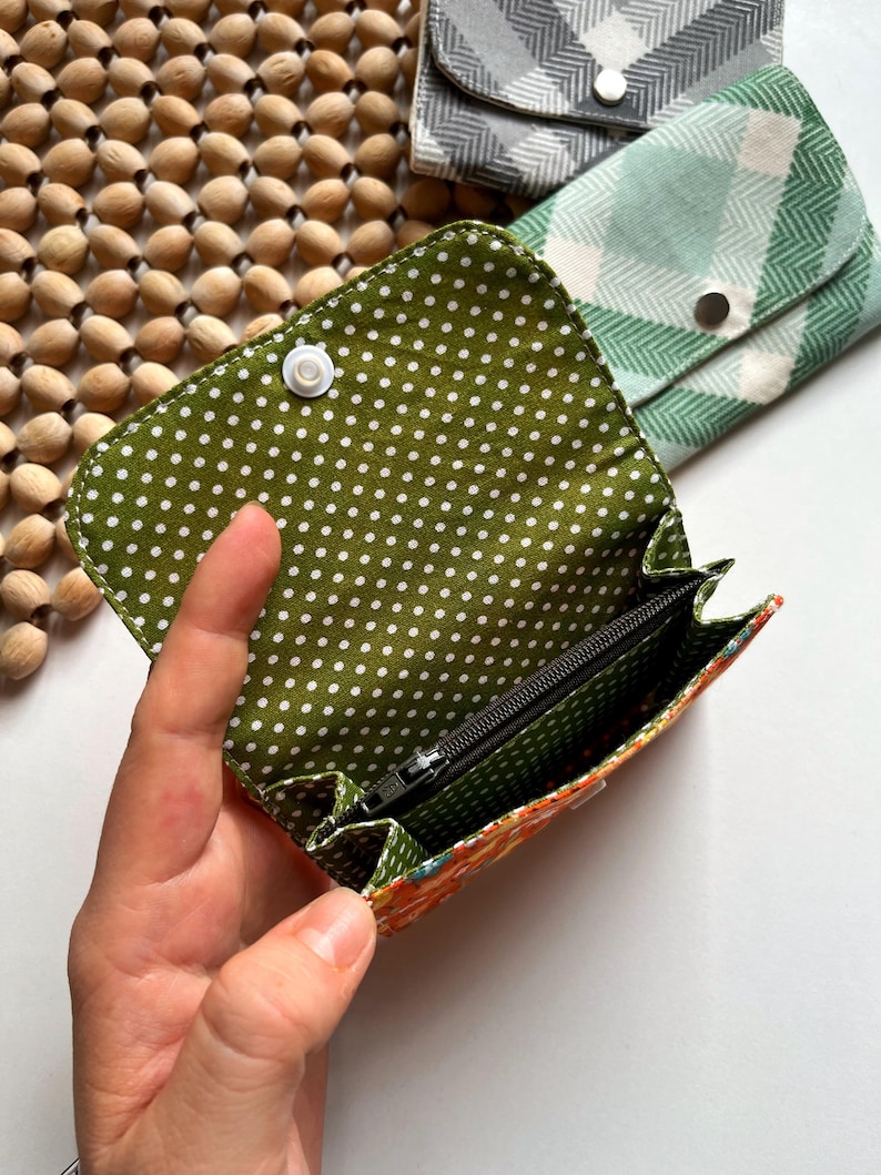 Zip Wallet Pattern Zippered Bifold Wallet PDF Pattern: Card Holder & Coin Pouch (instant ...