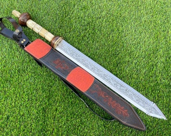 Stainless Steel Handforged sword, longsword, Roman sword, sword with sheath, gladius Viking sword, hand engraved sword, totally handmade