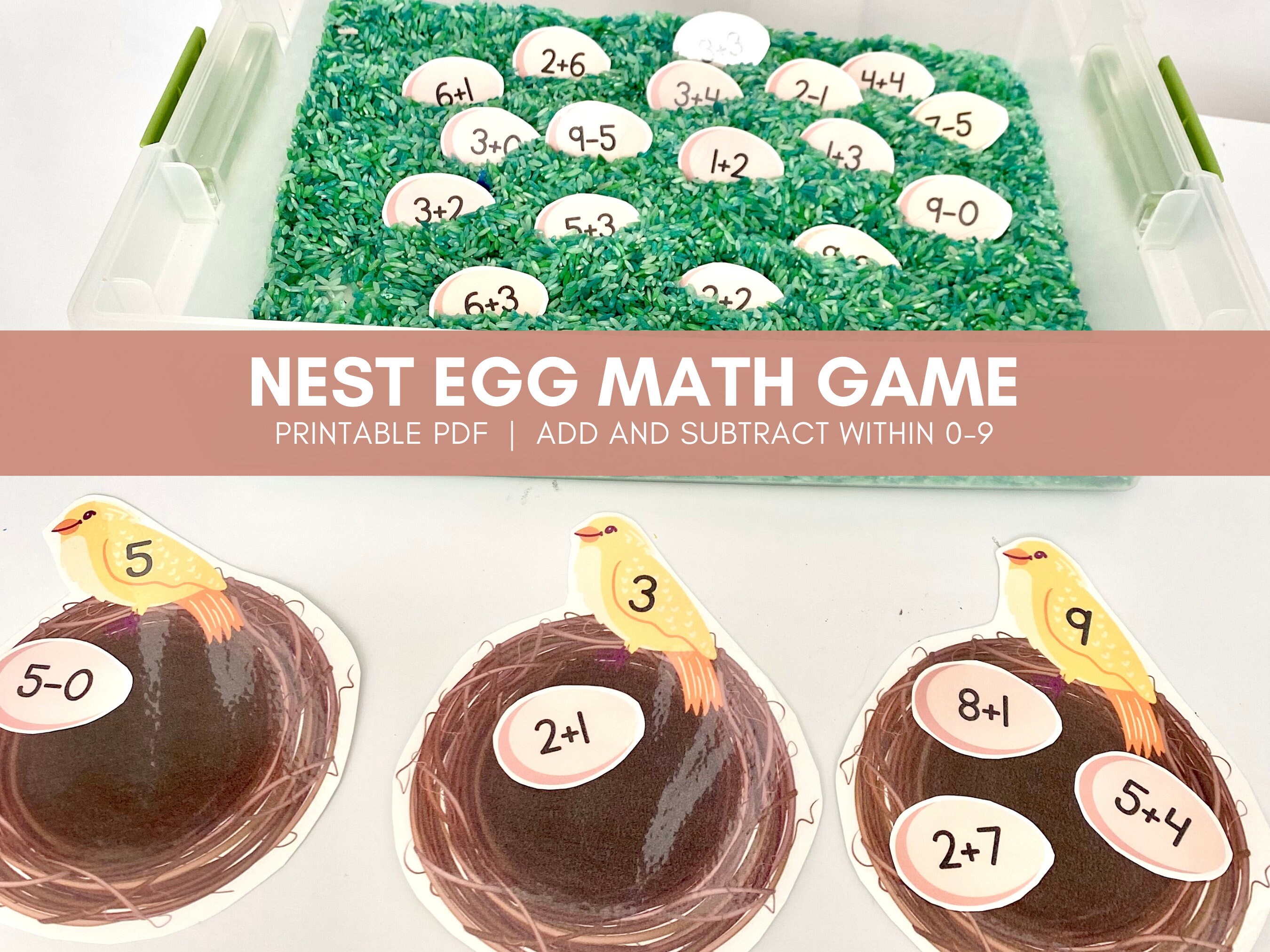 Printable Addition and Subtraction Math Game for Kindergarten - Etsy