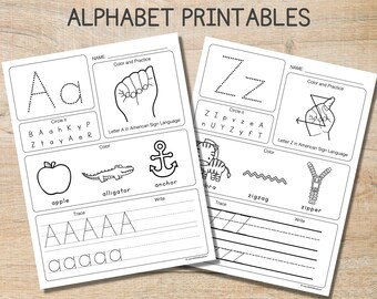 Fogli di lavoro ABC, stampabili con alfabeto, fogli di lavoro con lettere ABC attività prescolari, fogli di lavoro prescolastici stampabili per la scuola materna, ABC per la scuola domiciliare