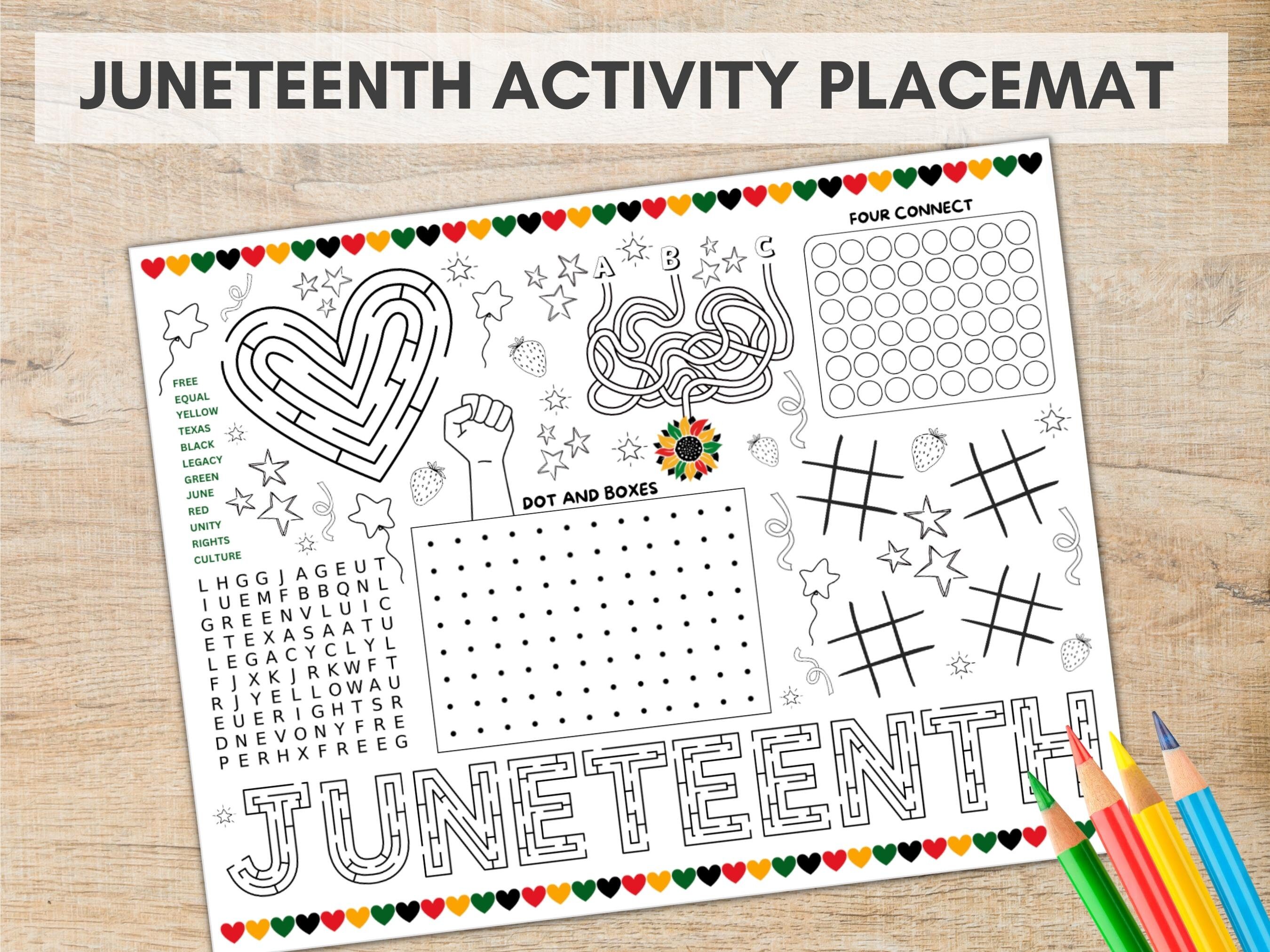 Printable juneteenth activity pack for kids freedom day coloring and