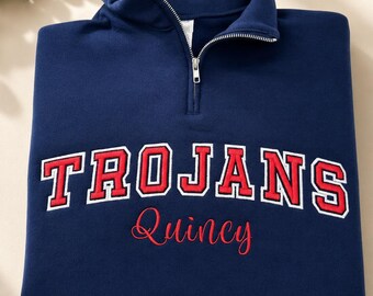 Custom Quarter Zip, 3D Puff Team Sweatshirts, Embroidered Gift