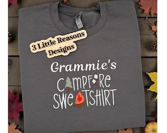 Campfire Sweatshirt, Embroidered Custom Crewneck