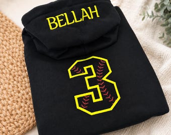 Custom Number Baseball Hoodie, Personalized Baseball Shirt