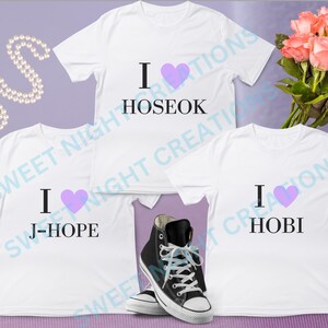 I love J-Hope/ Hobi Shirt, I Love Hoseok Shirt, Hobi I love Shirt, Bts J-Hope Shirt, Hobi Tee, Jhope Gift, Bts Merch, jhope Merch, Bts Shirt