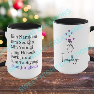 BTS Fanchant Mug, I Purple You Mug, OT7 Mugs, BTS Bias Mug, bts Merch, Borahae Mug, Bts Army Birthday Gift, Bts Gift Mug, 15 Oz Mug