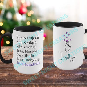 BTS Fanchant Mug, I Purple You Mug, OT7 Mug, BTS Bias Mug, bts Merch, Borahae Mug, Bts Army Birthday Gift, Bts Gift Mug, 15 Oz Mug