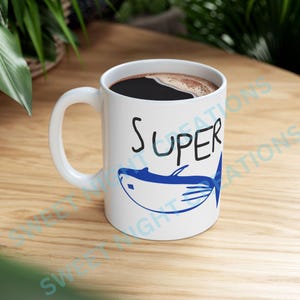 Jin Super Tuna Ceramic Mug, Jin&#39;s Super Tuna Ceramic Mug, Jin Cup, Seokjin Mug, BTS Jin Mug, BTS Mug, BTS Gift, Bts Army Gift 11 oz Mug