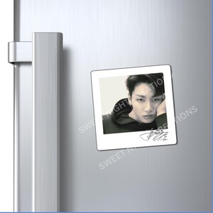 BTS Polaroid Style Magnets with Autographs, Customized BTS Magnets, Bts Refrigerator Magnets, Namjoon, Jin, Suga, JHope, Jimin, V, JK Magnet