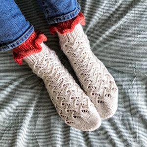 Handmade knitted alpaca wool socks womens | Warm winter cozy alpaca socks hand knit
