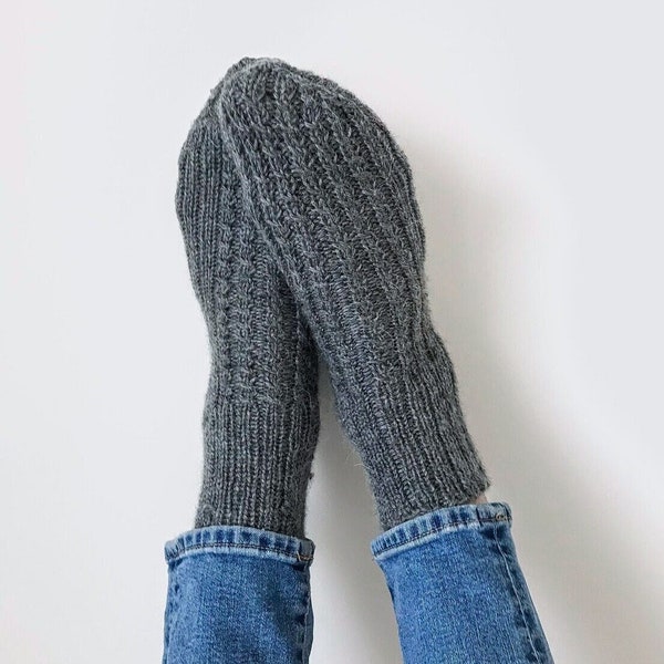 Handgebreide wollen sokken dames, Alpaca sokken handgemaakt, winterwollen sokken, kersthygge cadeau