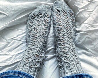 Hand Knitted Alpaca Wool Socks, Christmas Gift for Women