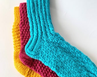 Hand knitted Socks Womens, Wool Socks Handmade, Alpaca Winter Christmas Socks