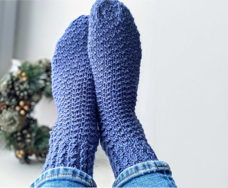 Alpaca Wool Socks Handmade Wool Socks Hand knitted Warm Winter Women Socks Christmas Socks Hygge Gift image 1