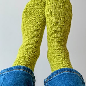 Handmade knitted socks. Wool socks for women. Alpaca socks for winter.