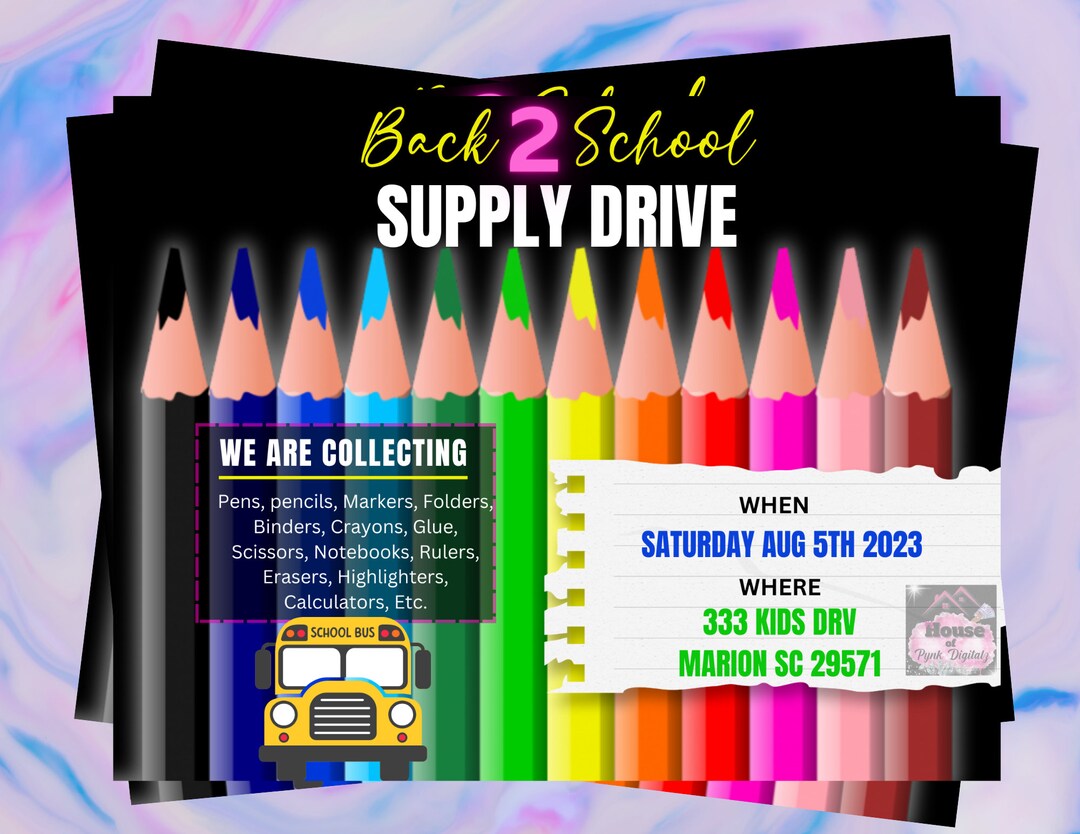 Back to School Drive Flyer Printable School Flyer Etsy UK