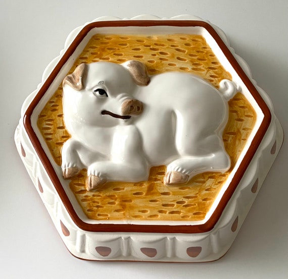 Vintage Ceramic Hand Painted Gelatin Mold Kitchen Wall Etsy