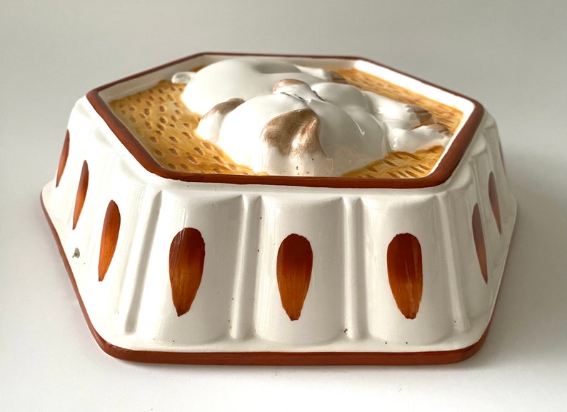 Vintage Ceramic Hand Painted Gelatin Mold Kitchen Wall Etsy