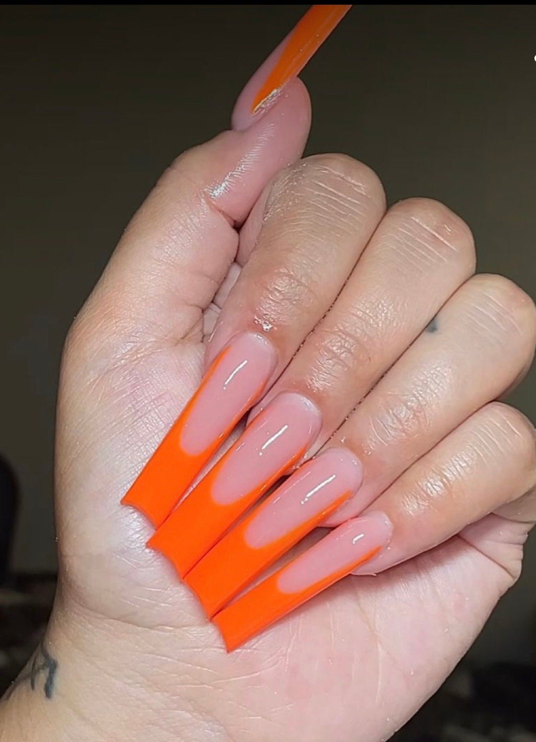 Orange French Tips