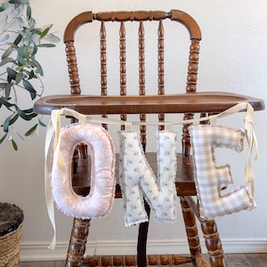 Fabric ONE High Chair Banner, First Birthday Party Decor