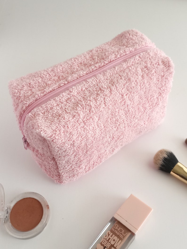 Terry Makeup Bag Aesthetic Cosmetic Bag Toiletry Bag Travel Etsy