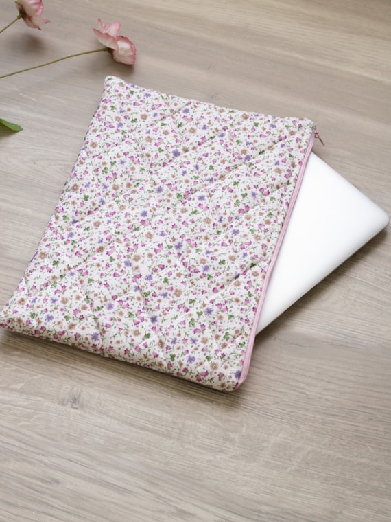Floral MacBook Sleeve - Handcrafted Fabric Cover for MacBook Pro and Air