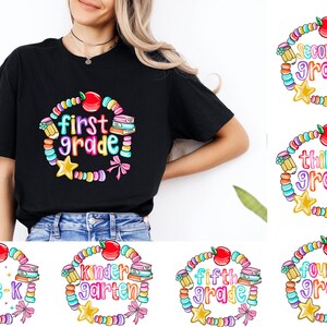 Cute Beaded Bracelet Grade Shirt, Colorful Bracelet School Grade T-Shirt, First Day School Tee, Kid&#39;s Classroom Gift Tee, Teacher Grade Crew