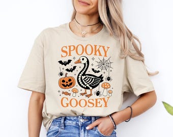 Spooky Goosey Shirt, Skeleton Goose Shirt, Halloween Goose Shirt, Halloween Shirt, Just a Spooky Goose Shirt, Witch Pumpkin Ghost Sweatshirt