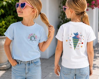 First Day of School 2026 T-Shirt – Personalized Shirt with Name – Rainbow Schultüte Shirt,, First Day of School Outfit for Boys & Girls