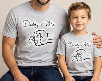 Custom Daddy + Me Fist Bump Shirt, Father and Son Matching Tee, Cute Dad and Son Shirt, Custom Father’s Day Gift, Daddy and Me Graphic Tee