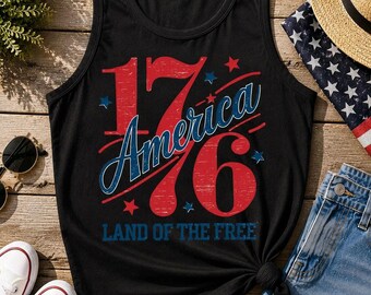 1776 America Land of the Free Tank Top, USA 250th Anniversary Tank, Independence Day Tank, 1776-2026 Patriotic Top