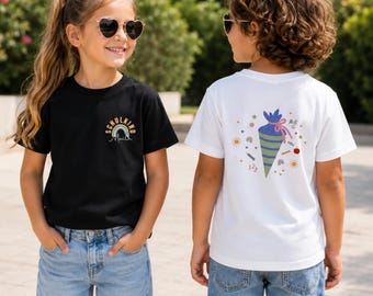 Personalized Back to School Shirt for Boys | Girls, First Day of School Outfit for Boys & Girls, Rainbow Schultüte Shirt, Kids School Shirts