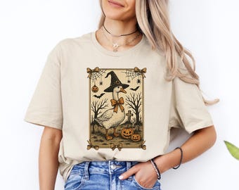 Goose Halloween Shirt, Vintage Halloween Shirt, Ghost Pumpkin Witch Goose Shirt, Silly Goose Spooky Shirt, Witchy Goose Shirt, Pumpkin Goose